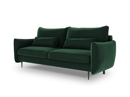 Sofa 3-osobowa Vermont z funkcją spania velvet butelkowa zieleń
