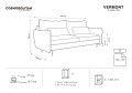 Sofa 3-osobowa Vermont z funkcją spania velvet szara
