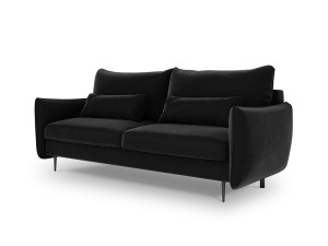 Sofa 3-osobowa Vermont z funkcją spania velvet czarna