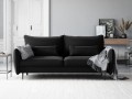 Sofa 3-osobowa Vermont z funkcją spania velvet czarna