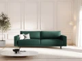 Sofa 3-osobowa Caro z funkcją spania strukturalna butelkowa zieleń 