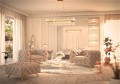 Obszerny pikowany fotel Chesterfield Chloe Ciepły Beż