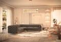 Pikowany narożnik Chesterfield Chloe Szary 2x2