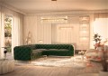 Pikowany narożnik Chesterfield Chloe Butelkowa zieleń 2x2