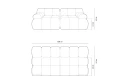 Aksamitna sofa modułowa 2-osobowa Bellis beżowa