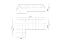 Sofa narożna modułowa 3-osobowa Bellis ceglana boucle L/P          