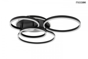 Metalowy plafon RINGS 5  czarny MOOSEE