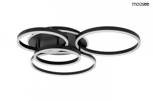 Metalowy plafon RINGS 5  czarny MOOSEE