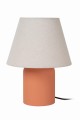 Lampa stołowa MACIA ceramika / len pomarańczowa