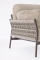 Nowoczesna 2-osobowa sofa ogrodowa ciemny beż Pardis Raven plecionka