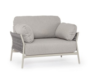 Nowoczesny fotel ogrodowy Pardis piaskowy plecionka