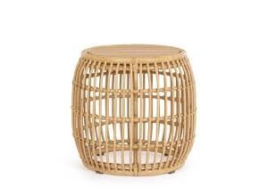 Ogrodowy stolik kawowy Mabel z efektem rattanu