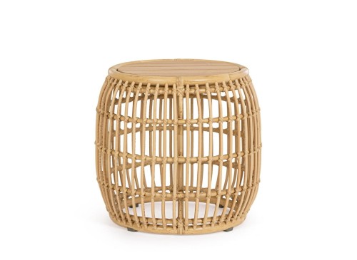 Ogrodowy stolik kawowy Mabel z efektem rattanu