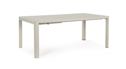 Duży aluminiowy stół ogrodowy rozkładany Kiplin piaskowy 180-240x100