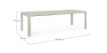 Duży aluminiowy stół ogrodowy rozkładany Kiplin piaskowy 180-240x100
