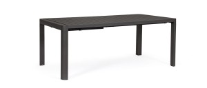 Duży aluminiowy stół ogrodowy rozkładany Kiplin antracytowy 180-240x100