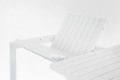 Duży aluminiowy stół ogrodowy rozkładany Kiplin biały 180-240x100
