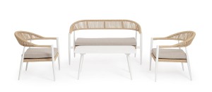 Zestaw ogrodowy boho Jandia biały / naturalny