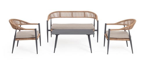 Zestaw ogrodowy boho Jandia antracytowy / naturalny