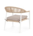 Komfortowy fotel ogrodowy boho Jandia biały / naturalny