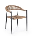 Ogrodowe krzesło jadalniane boho Jandia  antracytowe / naturalne