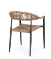 Ogrodowe krzesło jadalniane boho Jandia  antracytowe / naturalne