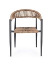 Ogrodowe krzesło jadalniane boho Jandia  antracytowe / naturalne