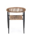 Ogrodowe krzesło jadalniane boho Jandia  antracytowe / naturalne