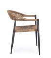 Ogrodowe krzesło jadalniane boho Jandia  antracytowe / naturalne
