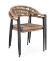 Ogrodowe krzesło jadalniane boho Jandia  antracytowe / naturalne