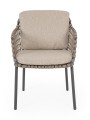 Eleganckie krzesło ogrodowe Ivissa ciepły beż