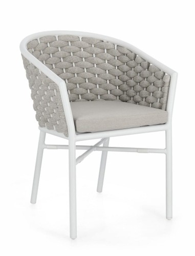 Eleganckie krzesło ogrodowe Margalida białe