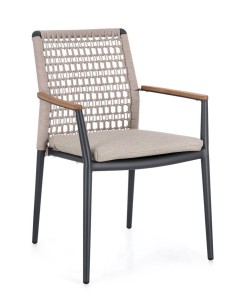 Eleganckie krzesło ogrodowe Maddox khaki