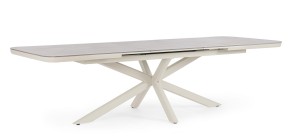 Duży rozkładany stół ogorodowy Pascal 200-260x100 piaskowy