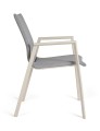 Komfortowe krzesło jadalniane ogrodowe Odeon Pelican piaskowe