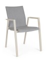 Komfortowe krzesło jadalniane ogrodowe Odeon Pelican piaskowe