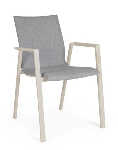 Komfortowe krzesło jadalniane ogrodowe Odeon Pelican piaskowe