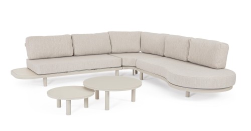 Elegancki zestaw ogrodowy z narożnikiem Hercules piaskowy