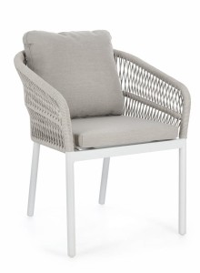 Eleganckie krzesło ogrodowe Galdana szare