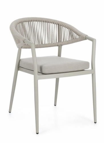 Eleganckie krzesło ogrodowe Millor piaskowe