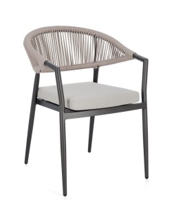 Eleganckie krzesło ogrodowe Millor khaki