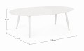 Eliptyczny metalowy stolik kawowy Ridley biały