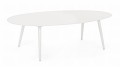 Eliptyczny metalowy stolik kawowy Ridley biały
