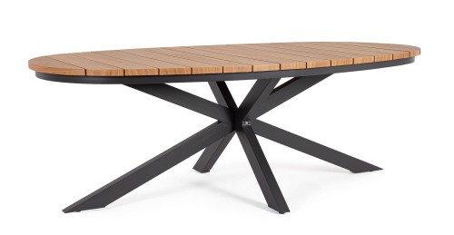 Owalny stół jadalniany do ogrodu Zelmar 218 antracytowy