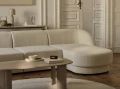 5-osobowa sofa modułowa narożna Miley boucle beżowa P/L