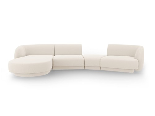 5-osobowa sofa modułowa narożna Miley boucle beżowa P/L