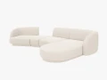 5-osobowa sofa modułowa narożna Miley boucle beżowa P/L