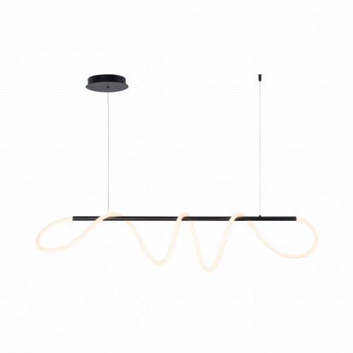 Złota lampa wisząca Balbo czarna podłużna