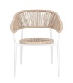 Krzesło ogrodowe Algaida białe / naturalne
