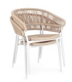 Krzesło ogrodowe Algaida białe / naturalne